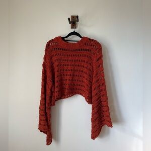 Super fun free people see through sweater with large sleeves